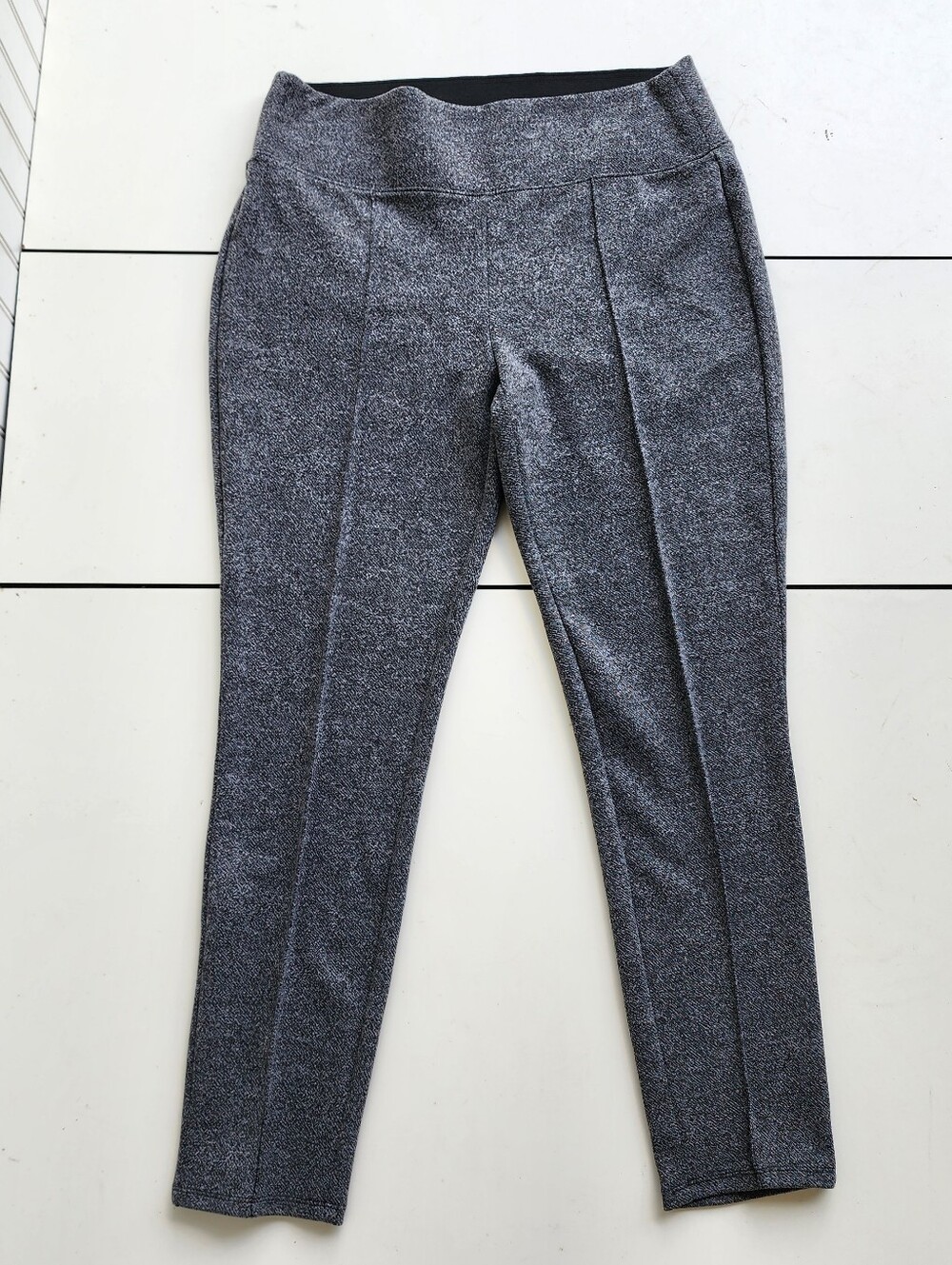 Nine West Denim Leggings Womens  Gray Elastic Waist Soft Fabric Stretch Sz L